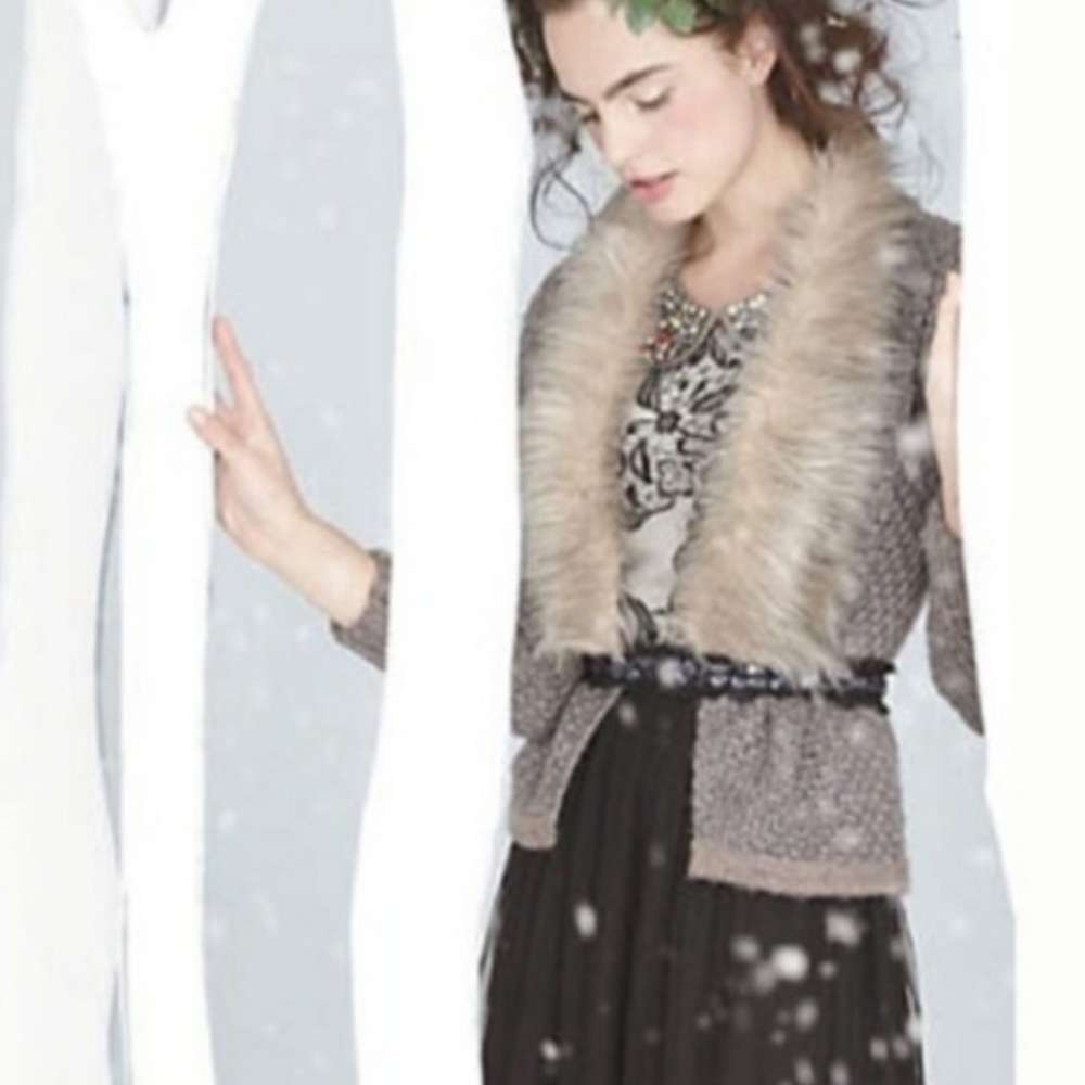 John & Jenn Downy Fur Collar Cardigan